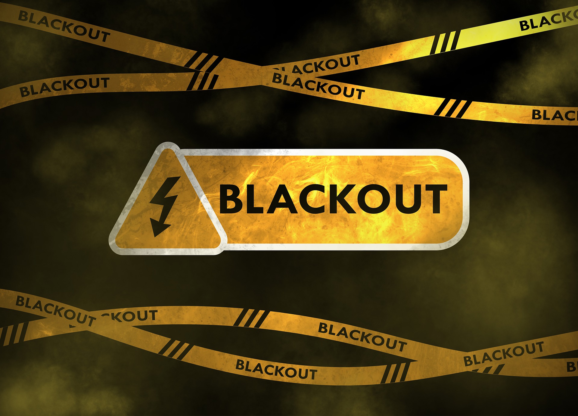 blackout caution sign