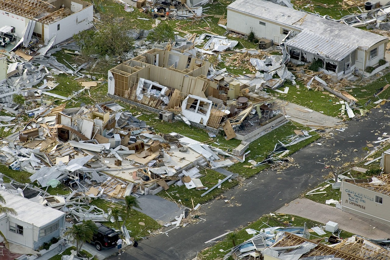 houses damaged by a hurricane